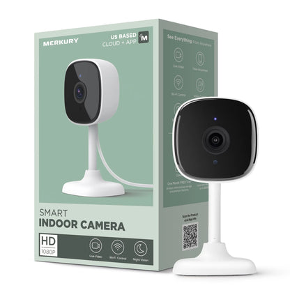 1080P Smart Indoor Camera with Voice Control - Requires 2.4 Ghz Wi-Fi